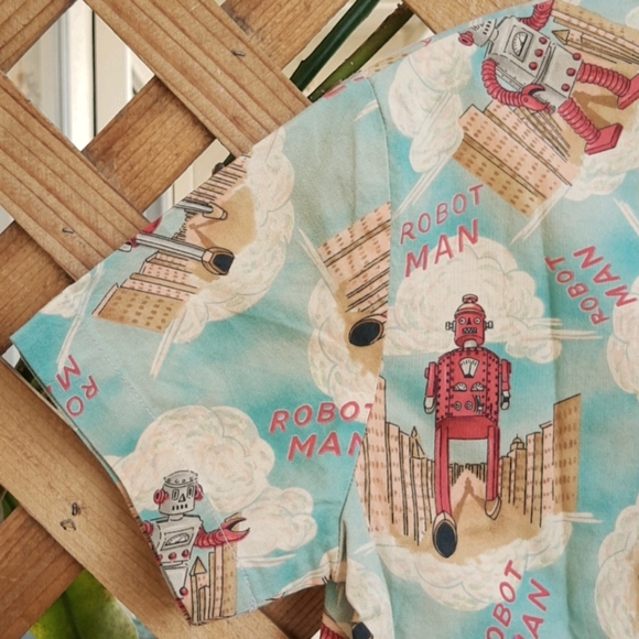 Vintage EC Star Robot Man Cotton Short Sleeve Sml - Picture 5 of 11